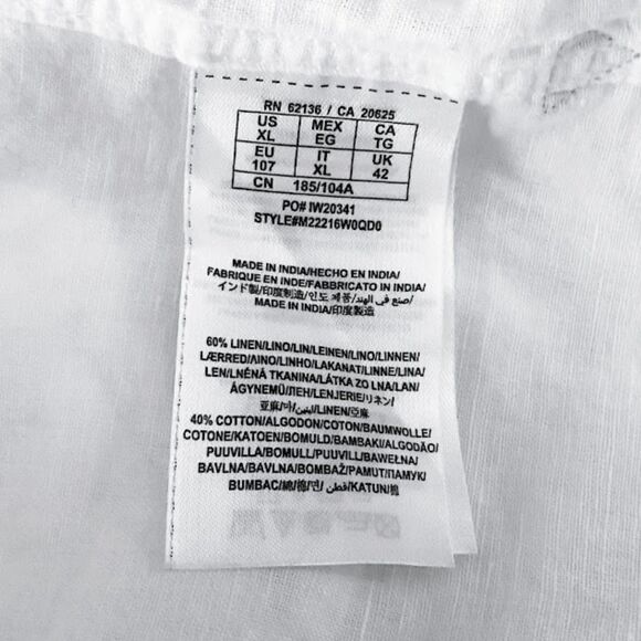 Guess Button Down Shirt Men's XL White Pearl Snap Button Western Long Sleeve - Picture 7 of 9